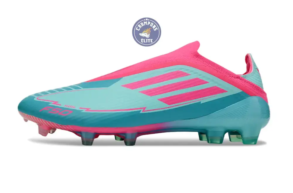 F50 Elite Laceless La Vida Tropical FG - Bleu/Bleu Turquoise/Rose - Image 4