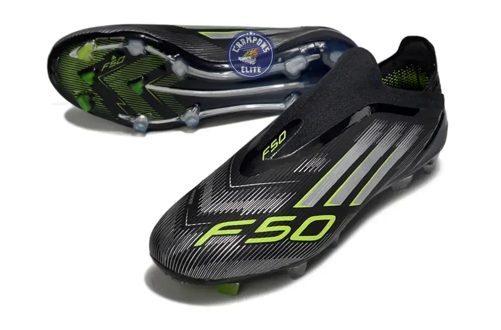 F50 Elite Laceless FG - Electric Stealth - Noir/Vert/Gris - Image 2