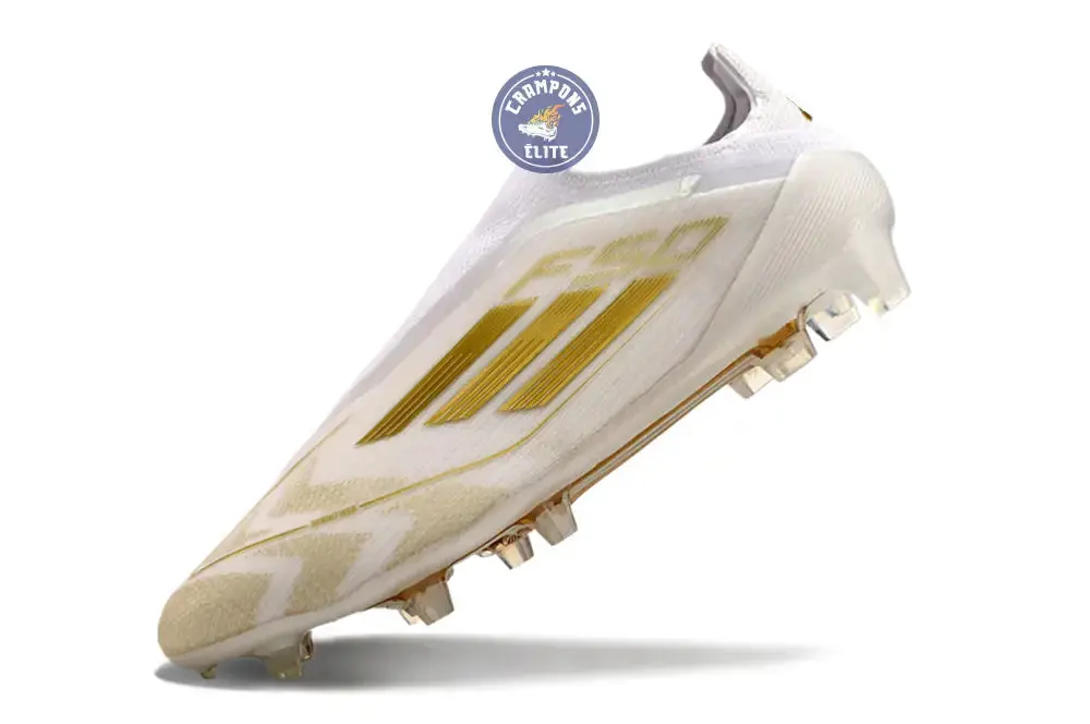 F50 Elite Laceless FG Day Spark - Blanc/Doré/Blanc - Image 6