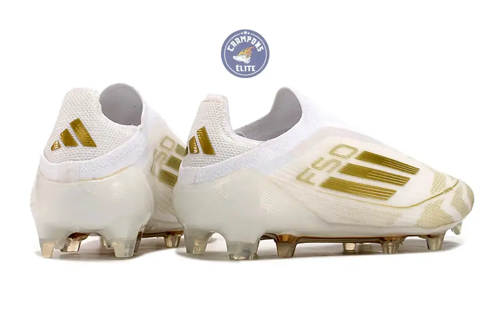 F50 Elite Laceless FG Day Spark - Blanc/Doré/Blanc - Image 7