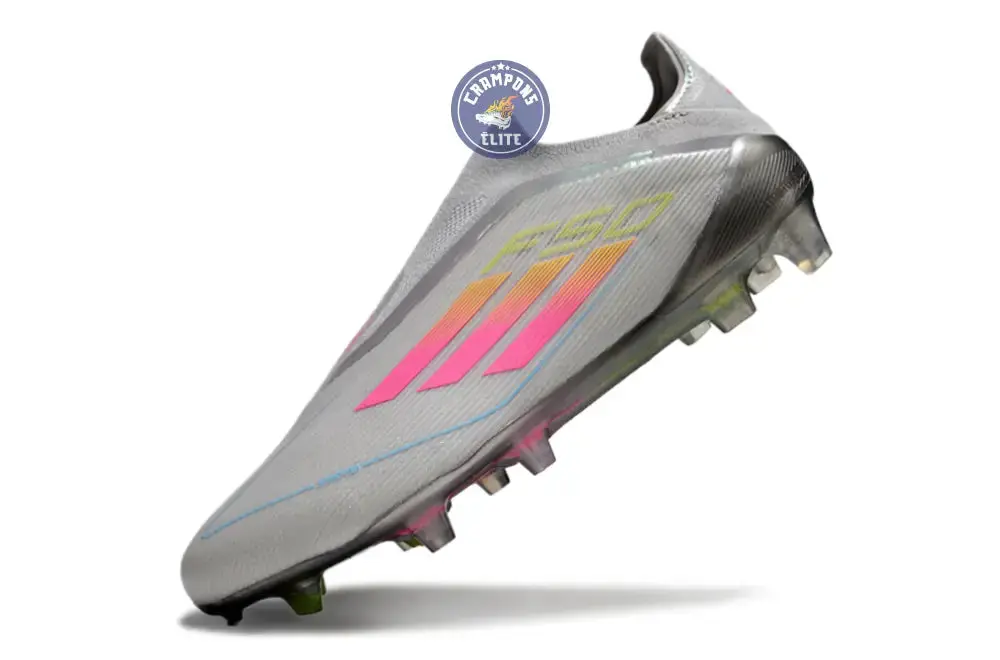 F50 Elite Laceless FG Gris/Rose/Jaune - Image 5