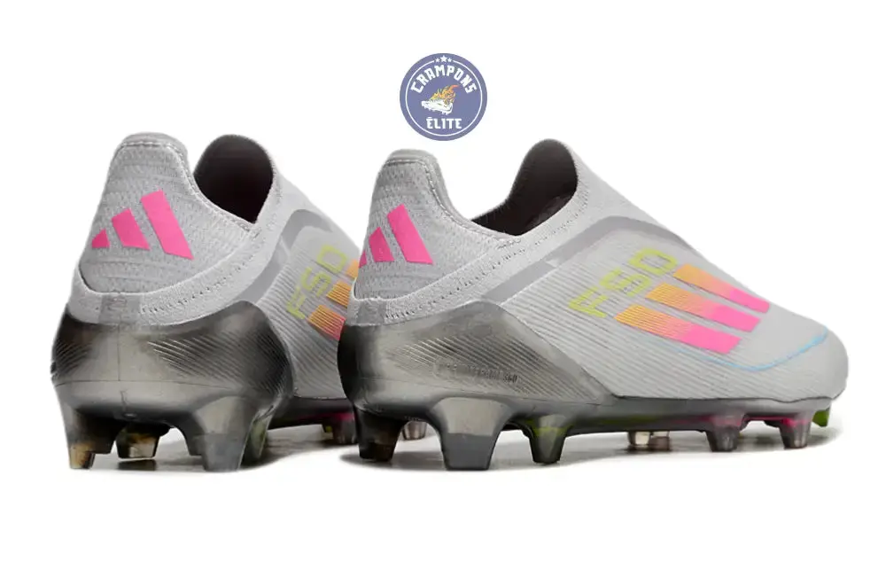 F50 Elite Laceless FG Gris/Rose/Jaune - Image 6