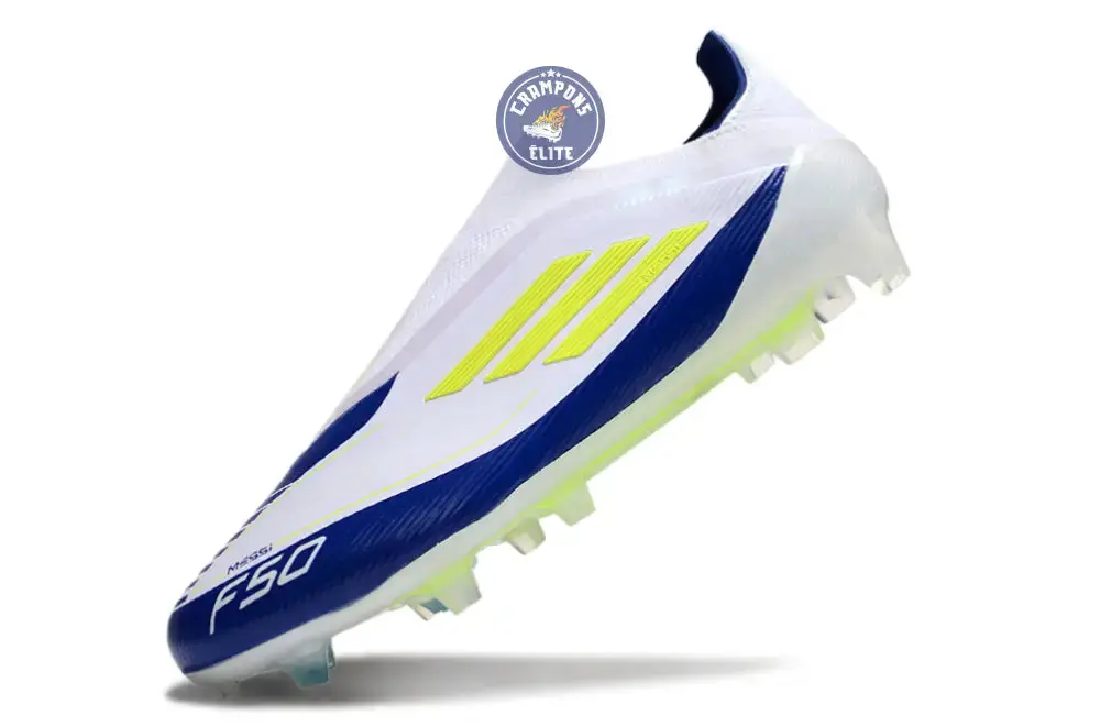 F50 Elite Laceless FG Messi - Blanc/Jaune/Violet - Image 5