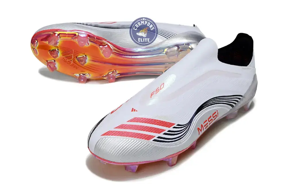 F50 Elite Laceless FG - Messi Prestig10 - Blanc/Noir/Rouge - Image 2
