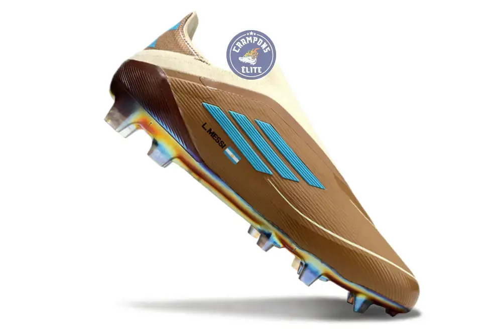 F50 Elite Laceless FG Messi X Bad Bunny Elite FG - Cardboard/Blanc/Turquoise ÉDITION LIMITÉE - Image 4