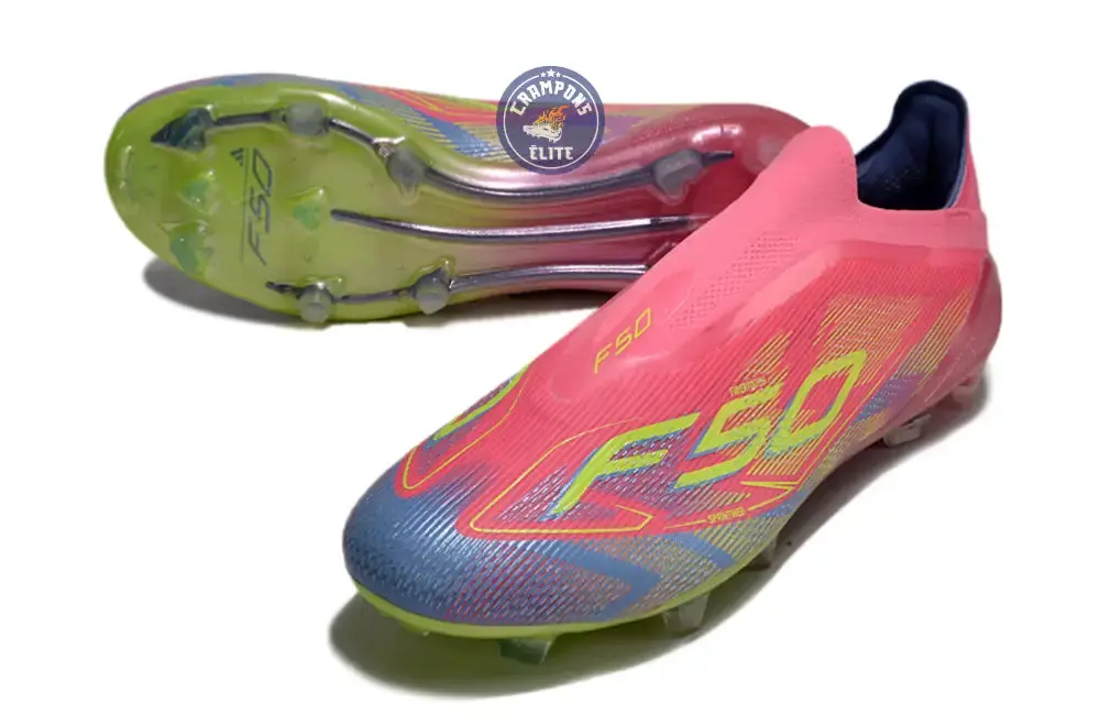 F50 Elite Laceless FG Mystic Victory - Lucid Pink/Lucid Lemon/Blue Fusion - Image 3