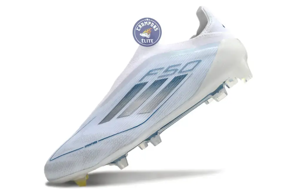F50 Elite Laceless FG Polar Victory - Blanc/Argenté/Bleu - Image 3