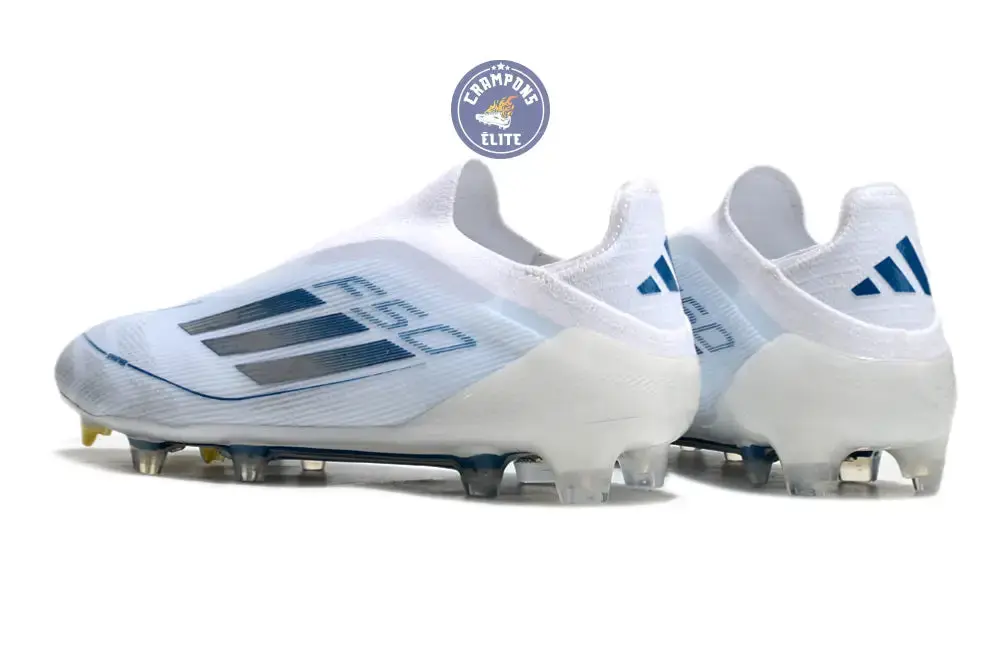 F50 Elite Laceless FG Polar Victory - Blanc/Argenté/Bleu - Image 4