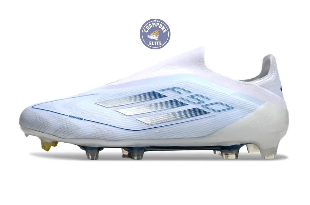 F50 Elite Laceless FG Polar Victory - Blanc/Argenté/Bleu - Image 6