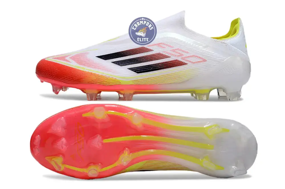 F50 Elite Laceless FG Pure Victory - Blanc/Lucid Red/Jaune - Image 3