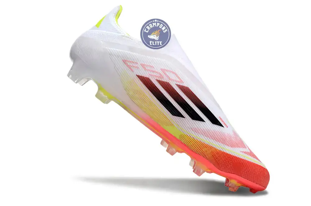 F50 Elite Laceless FG Pure Victory - Blanc/Lucid Red/Jaune - Image 4