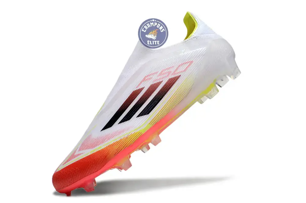 F50 Elite Laceless FG Pure Victory - Blanc/Lucid Red/Jaune - Image 5