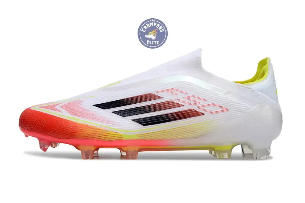 F50 Elite Laceless FG Pure Victory - Blanc/Lucid Red/Jaune - Image 6