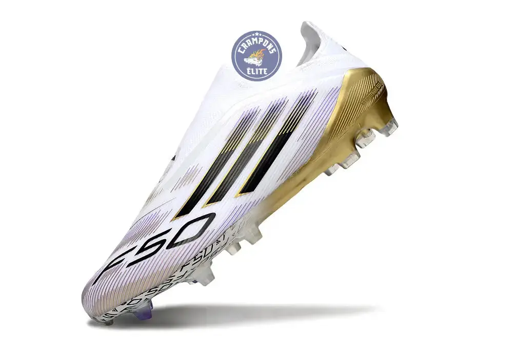 F50 Elite Laceless FG Road to Glory - Blanc/Noir/Doré - Image 4