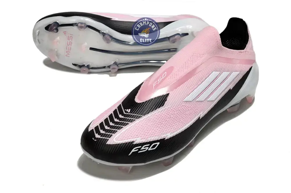 F50 Elite Laceless FG - Rose/Noir/Blanc - Image 2