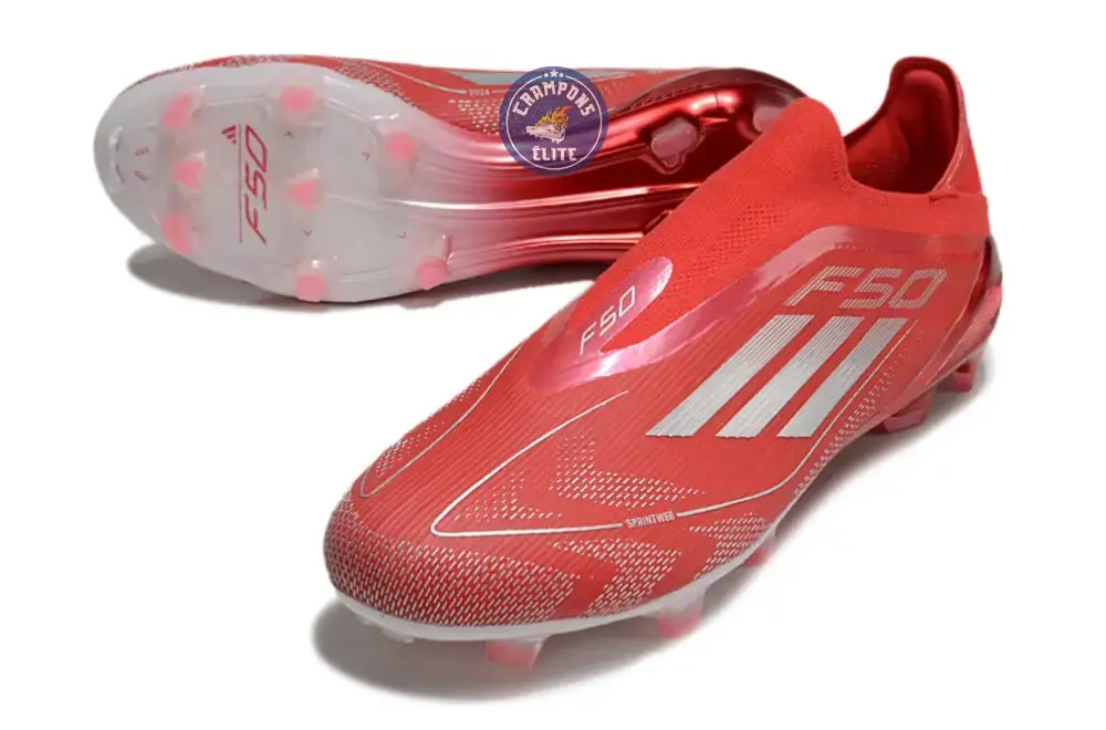 F50 Elite Laceless FG Soccer.com 40th Anniversary Pack Rouge/Argent - Image 3