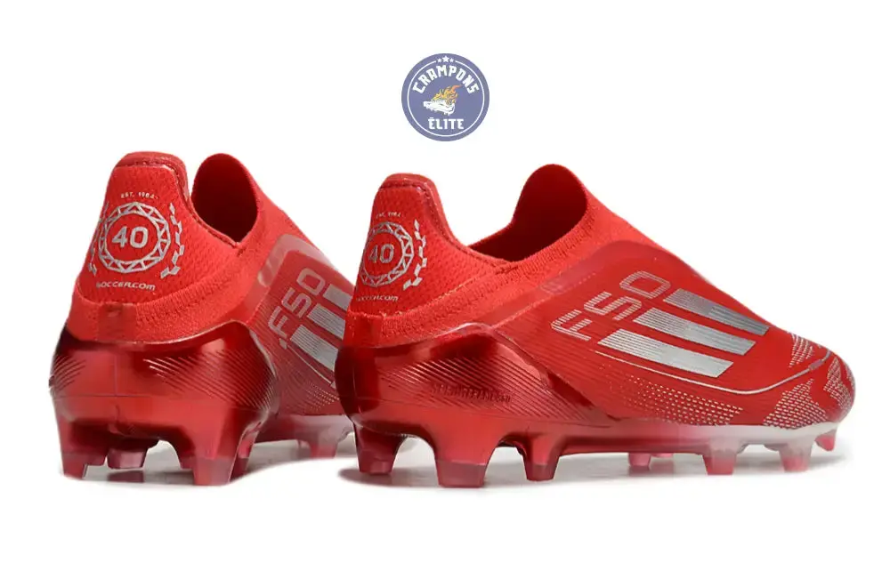 F50 Elite Laceless FG Soccer.com 40th Anniversary Pack Rouge/Argent - Image 7