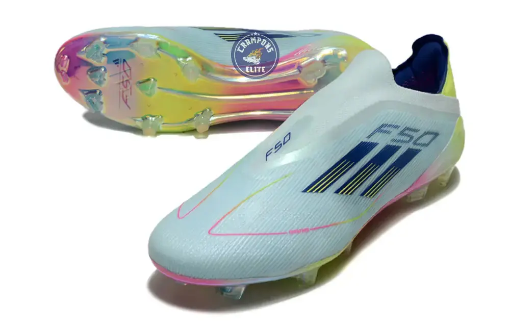 F50 Elite Laceless FG Stellar Icon - Almost Blue/Bleu/Jaune - Image 3