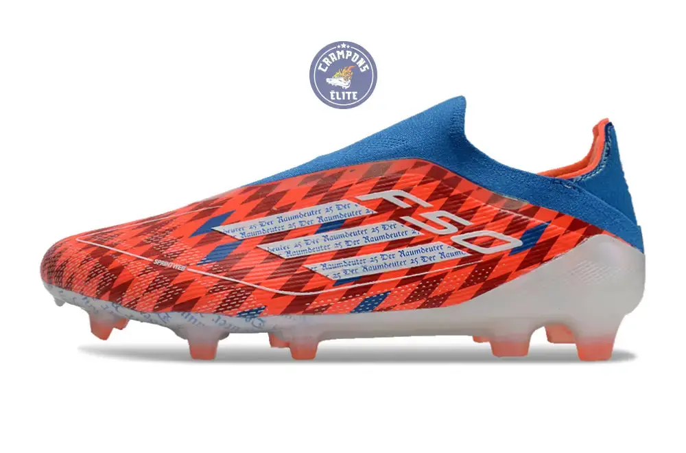 F50 Elite Laceless FG Thomas Müller Raumdeuter - Rouge/Blanc/Bleu ÉDITION LIMITÉE - Image 7