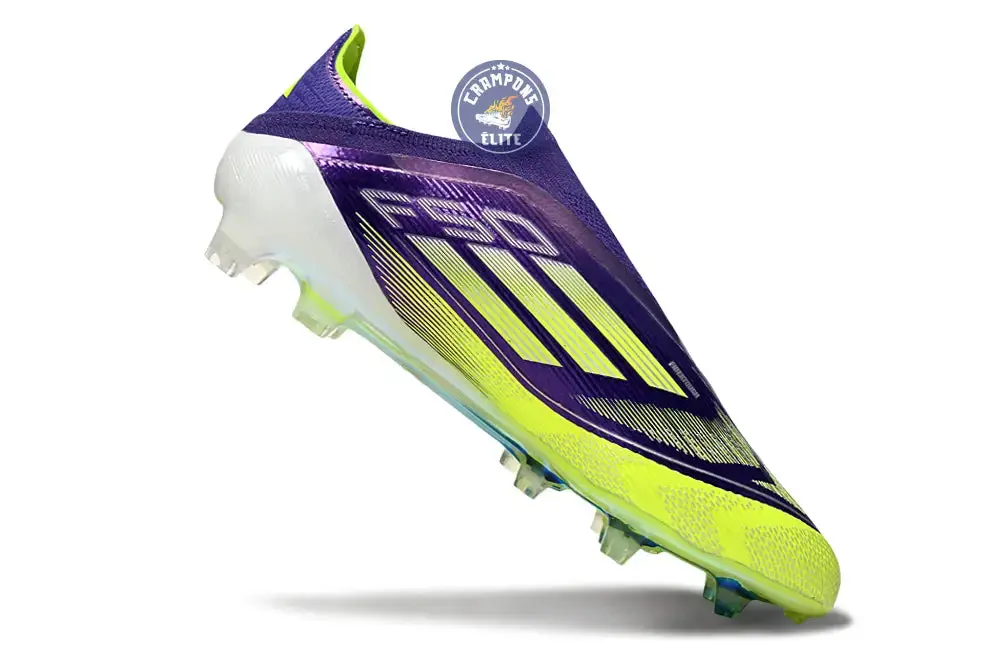 F50 Elite Laceless FG - Violet/Jaune Fluo/Gris - Image 3