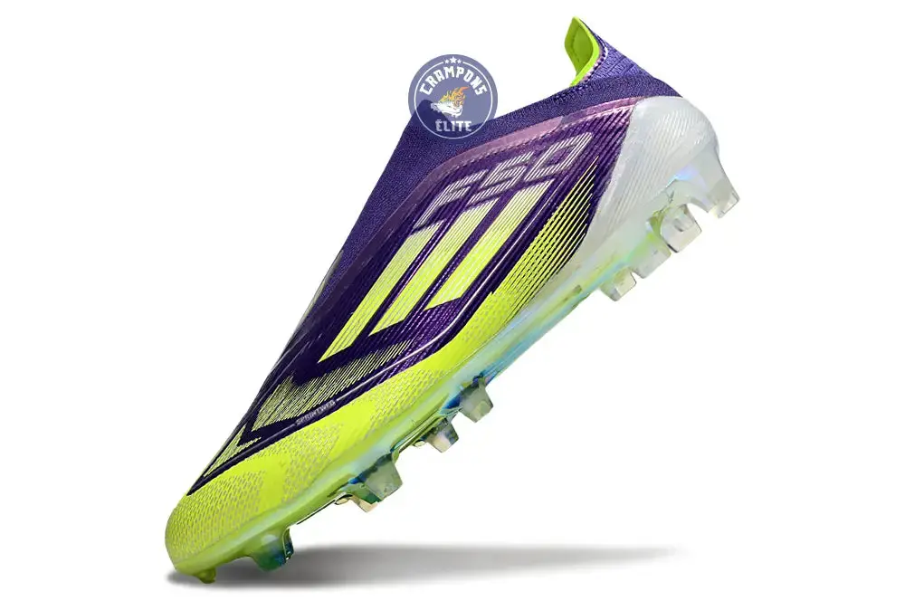 F50 Elite Laceless FG - Violet/Jaune Fluo/Gris - Image 4