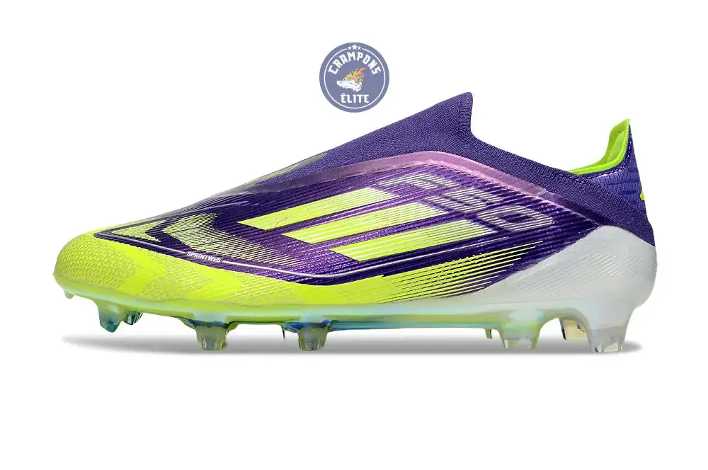 F50 Elite Laceless FG - Violet/Jaune Fluo/Gris - Image 5