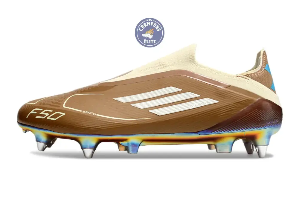 F50 Elite Laceless Messi X Bad Bunny SG - Cardboard/Blanc/Turquoise ÉDITION LIMITÉE - Image 5