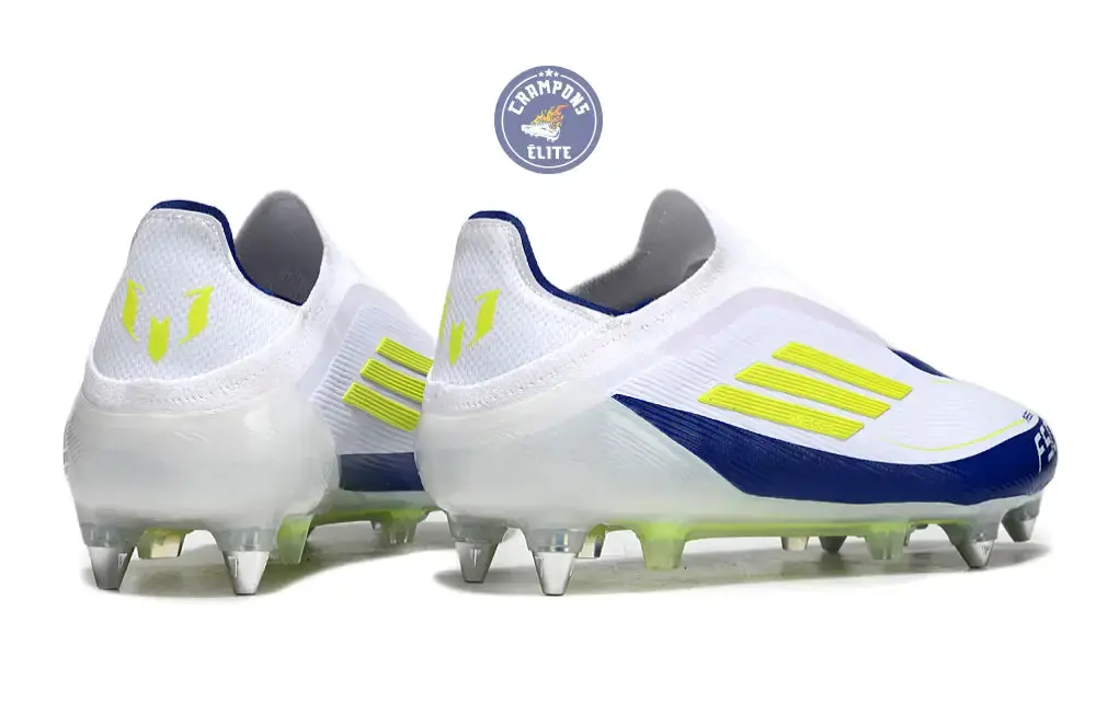 F50 Elite Laceless SG - Blanc/Bleu/Jaune Fluo - Image 6
