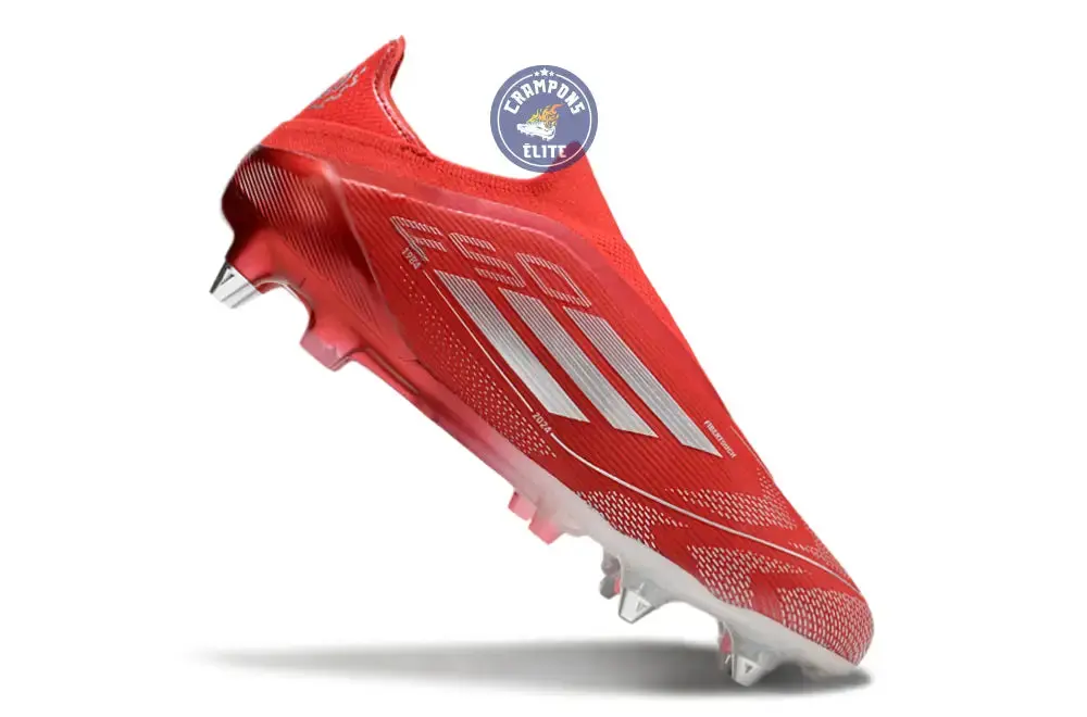 F50 Elite Laceless SG x Soccer.com - Rouge/Argent - Image 3