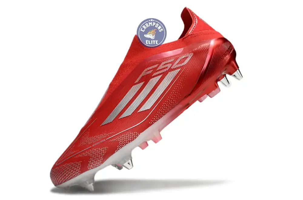 F50 Elite Laceless SG x Soccer.com - Rouge/Argent - Image 4