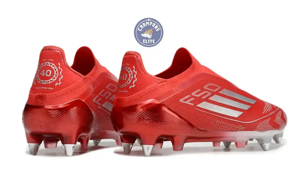 F50 Elite Laceless SG x Soccer.com - Rouge/Argent - Image 6