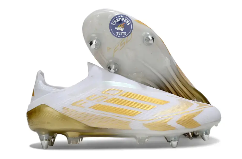 F50 Elite Laceless SG - Blanc/Doré