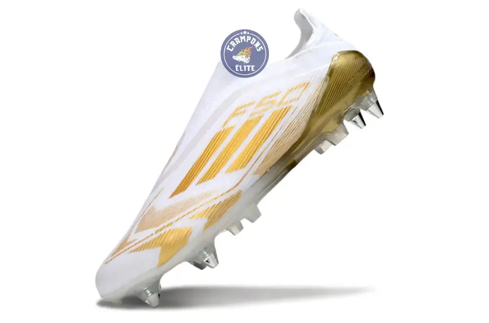 F50 Elite Laceless SG - Blanc/Doré - Image 4