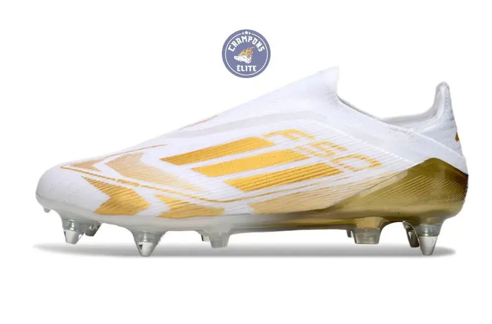 F50 Elite Laceless SG - Blanc/Doré - Image 5