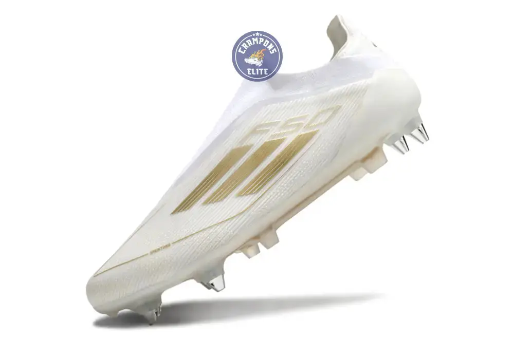 F50 Elite Laceless SG - Blanc/Doré - Image 4