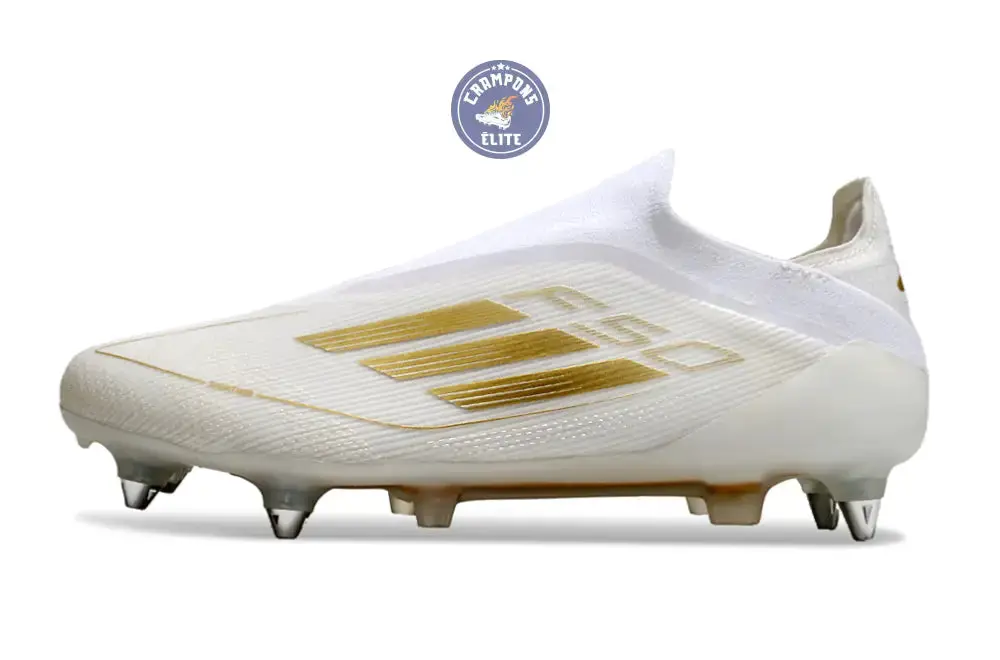 F50 Elite Laceless SG - Blanc/Doré - Image 5