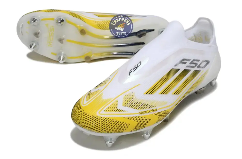 F50 Elite Laceless Kings League SG - Blanc/Jaune/Noir - Image 2