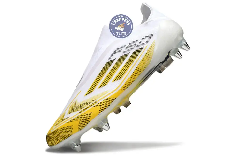 F50 Elite Laceless Kings League SG - Blanc/Jaune/Noir - Image 4