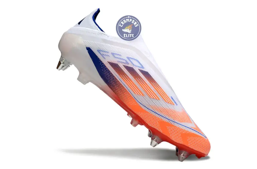 F50 Elite Laceless SG - Blanc/Orange/Bleu - Image 3