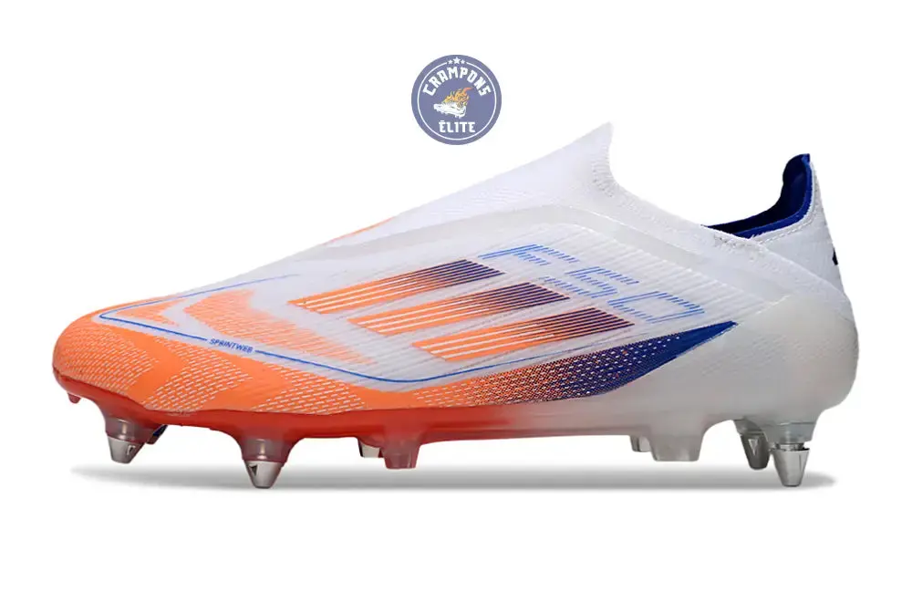 F50 Elite Laceless SG - Blanc/Orange/Bleu - Image 5