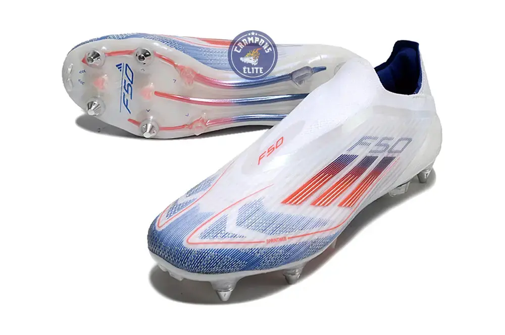 F50 Elite Laceless SG - Blanc/Rouge/Bleu - Image 2