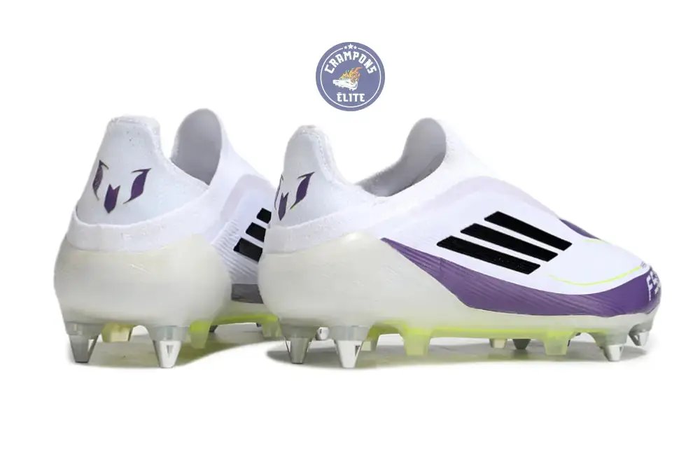 F50 Elite Laceless SG - Blanc/Violet/Noir/Jaune Fluo - Image 6
