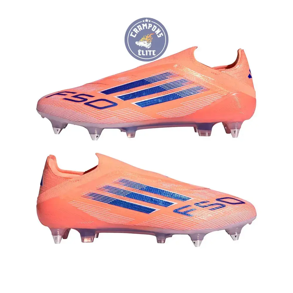 F50 Elite Laceless SG Coral Blaze - Orange/Bleu SG - Image 9