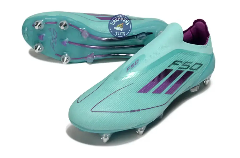 F50 Elite Laceless SG - Bleu Turquoise/Violet - Image 2