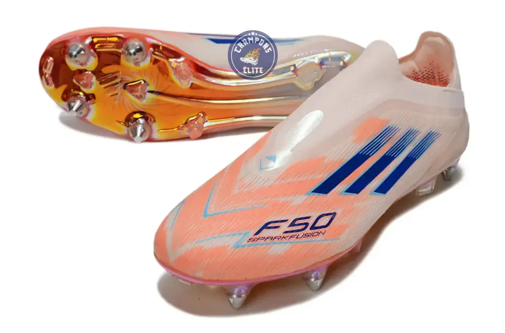 F50 Elite Laceless SG Spark Fusion - Beige/Orange/Bleu - Image 2