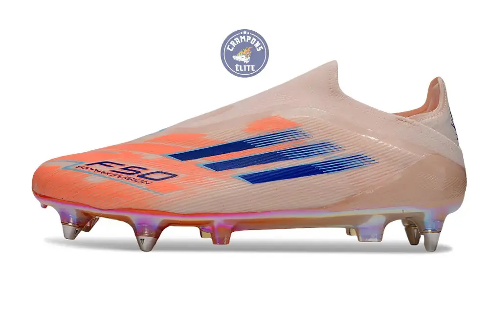 F50 Elite Laceless SG Spark Fusion - Beige/Orange/Bleu - Image 5