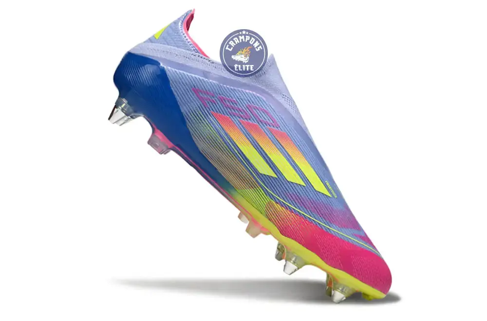 F50 Elite Laceless SG Celestial Victory - Blue Fusion/Vert/Rose - Image 3
