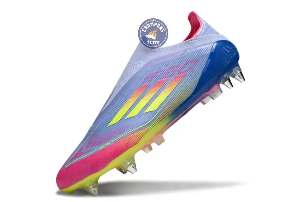 F50 Elite Laceless SG Celestial Victory - Blue Fusion/Vert/Rose - Image 4