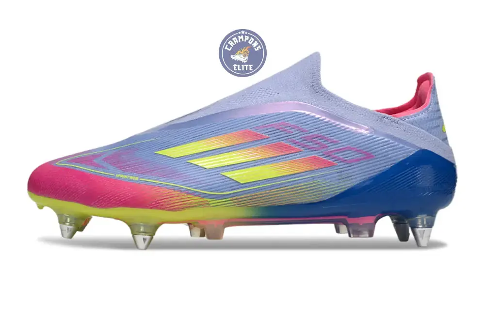 F50 Elite Laceless SG Celestial Victory - Blue Fusion/Vert/Rose - Image 5