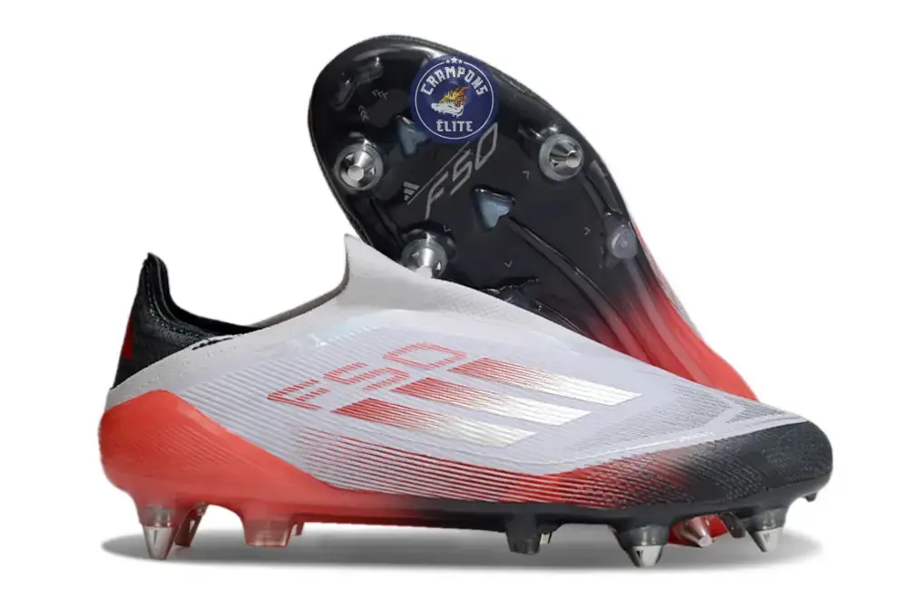 F50 Elite Laceless SG - Blanc/Rouge/Noir